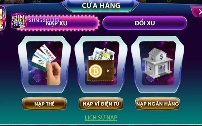 Game bài đổi thẻ cào Sun52: Giải trí kiếm thẻ điện thoại